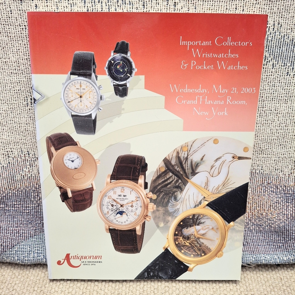 Antiquorum Watch Auction Catalog May 2003 New York Wristwatches Pocket Watches